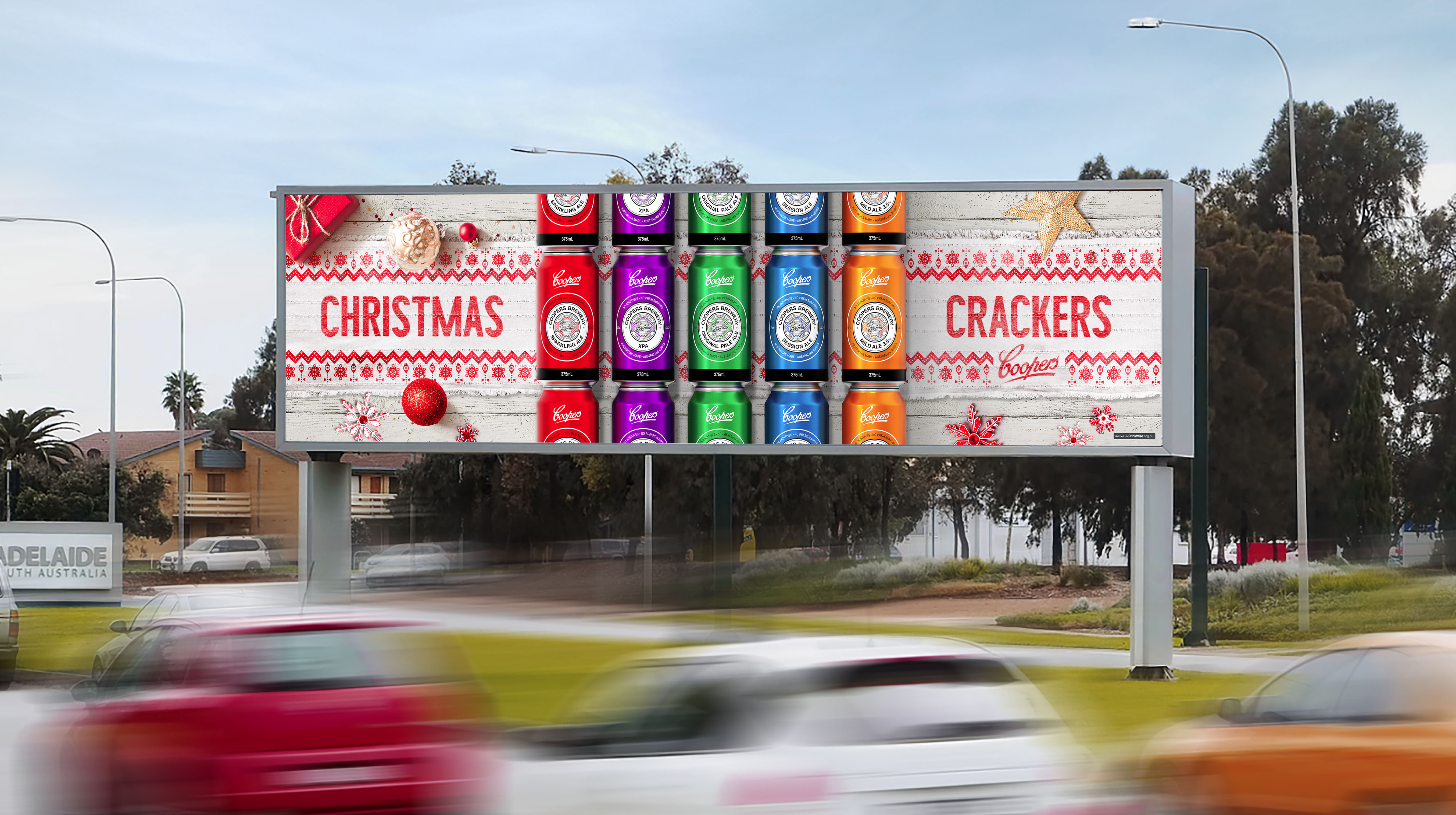 Outdoor ad Coopers Ale Can Portfolio Coopers Christmas Crackers